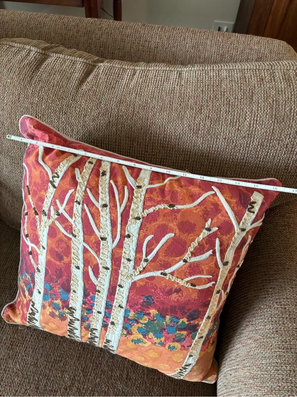 Pier 1 Embroidered Birch Tree Accent Pillow - Never Used